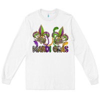 White mardi gras skeleton hands  fleur de lis Long Sleeve Tee - OliviaCreatesArt