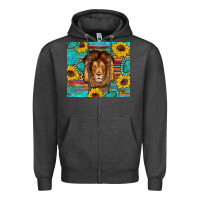 Charcoal Heather western lion tumbler Zipper Hoodie - Artiststas