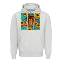 Dove Grey western lion tumbler Zipper Hoodie - Artiststas