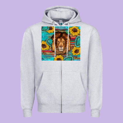 Western Lion Tumbler Zipper Hoodie Designed By Artiststas