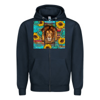 Navy western lion tumbler Zipper Hoodie - Artiststas