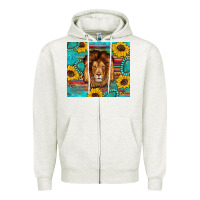 Oatmeal Heather western lion tumbler Zipper Hoodie - Artiststas
