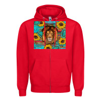 Red western lion tumbler Zipper Hoodie - Artiststas