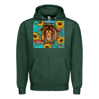 Sports Green western lion tumbler Zipper Hoodie - Artiststas