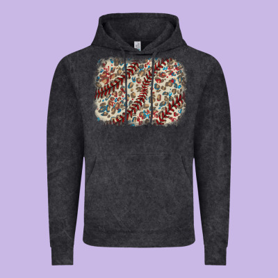 Baseball Leopard Glitter Background Vintage Hoodie Designed By Howdyjamesfarm