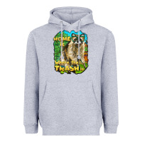 Heather Grey raccoon home is where the trash is Heavyweight Hoodie - BarkalooDesign