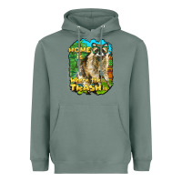 Sage raccoon home is where the trash is Heavyweight Hoodie - BarkalooDesign