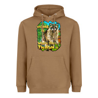 Toasted Coconut raccoon home is where the trash is Heavyweight Hoodie - BarkalooDesign