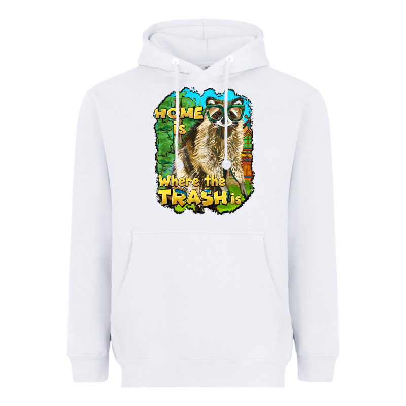 Raccoon Home Is Where The Trash Is Heavyweight Hoodie by BarkalooDesign | Teevron