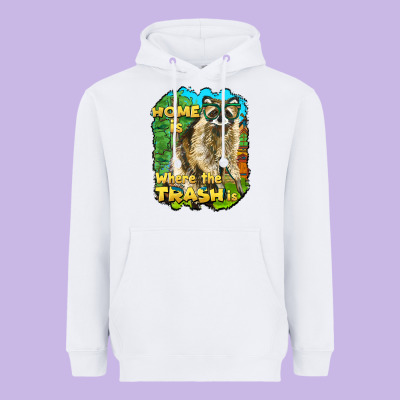 Raccoon Home Is Where The Trash Is Heavyweight Hoodie Designed By Barkaloodesign