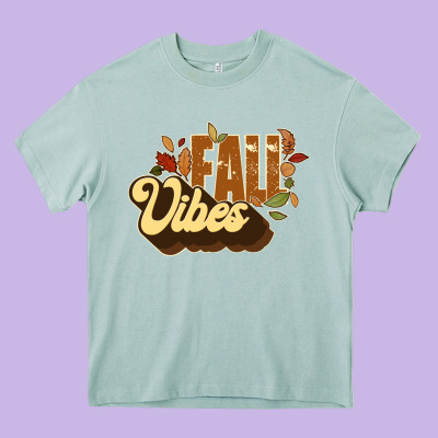Fall Vibes Heavy Core Tee Designed By Jahusdesignshop