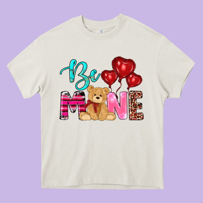 Valentine's Day Be Mine Tedybear Heavy Core Tee Designed By Ranaportraitstore