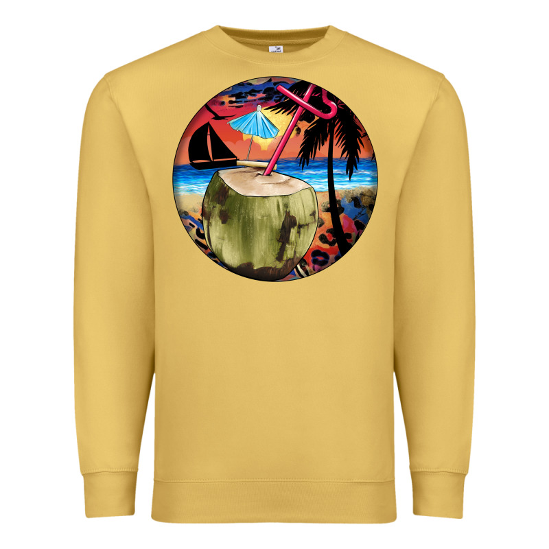 Coconut Drink Colorful Leopard Premium Sweatshirt by BarkalooDesign | Teevron