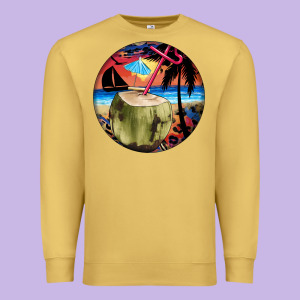 Coconut Drink Colorful Leopard Premium Sweatshirt Designed By Barkaloodesign