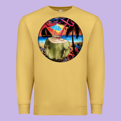 Coconut Drink Colorful Leopard Premium Sweatshirt Designed By Barkaloodesign