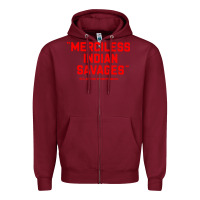 Burgundy merciless indian savages Zipper Hoodie - longCreatives