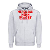 Heather Grey merciless indian savages Zipper Hoodie - longCreatives