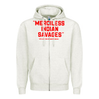 Oatmeal Heather merciless indian savages Zipper Hoodie - longCreatives