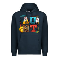 Navy Baseball and Softball aunt leopard frame Premium Hoodie - LillyAllenDesigns