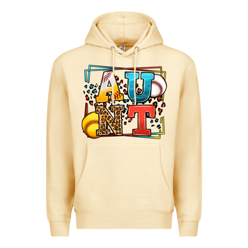 Baseball And Softball Aunt Leopard Frame Premium Hoodie by LillyAllenDesigns | Teevron