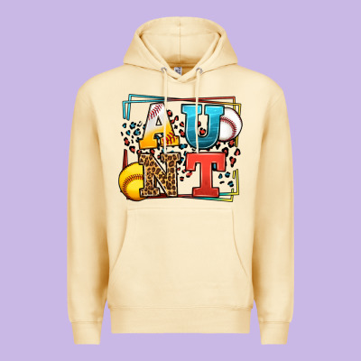 Baseball And Softball Aunt Leopard Frame Premium Hoodie Designed By Lillyallendesigns