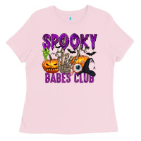 Bubblegum Pink Spooky babes club Ladies Tee - texasbilliewilder