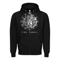 Black Time Travel Traveler Watch Vintage Clock Steampunk Gift Zipper Hoodie - longCreatives