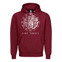 Burgundy Time Travel Traveler Watch Vintage Clock Steampunk Gift Zipper Hoodie - longCreatives