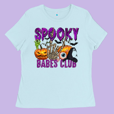 Spooky Babes Club Ladies Tee Designed By Texasbilliewilder