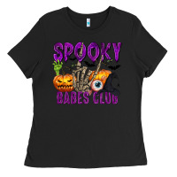 Black Spooky babes club Ladies Tee - texasbilliewilder