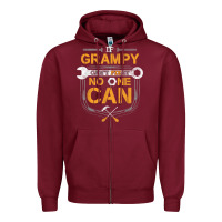 Burgundy Mens Grampy Funny Handyman Fix It Fathers Day Gift Zipper Hoodie - longCreatives