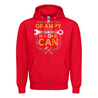 Red Mens Grampy Funny Handyman Fix It Fathers Day Gift Zipper Hoodie - longCreatives