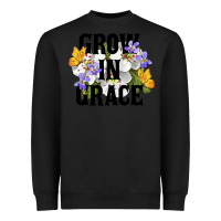 Black Grow In Grace Heavyweight Sweatshirt - LillyAllenDesigns