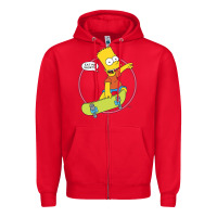 Red The Simpsons Bart Simpson Eat My Shorts Zipper Hoodie - longCreatives