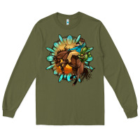 Army Green gemstone cowboy Long Sleeve Tee - OliviaCreatesArt