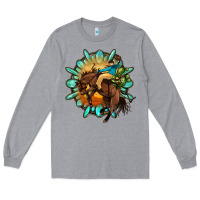 Heather Grey gemstone cowboy Long Sleeve Tee - OliviaCreatesArt