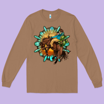 Gemstone Cowboy Long Sleeve Tee Designed By Oliviacreatesart