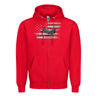 Red CH-47 Chinook Helicopter USA Flag Helicopter Pilot Gifts Zipper Hoodie - longCreatives