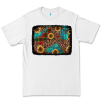 White christmas sunflowers and buffalo plaid background Premium Tee - Jasminsmagicworld