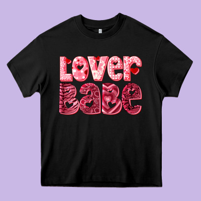Lover Babe Heavy Core Tee Designed By Ranaportraitstore