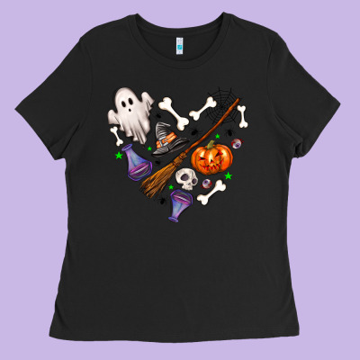 Love Hallowen Ladies Tee Designed By Nancycooperartshop