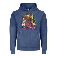 Vintage Denim Happy Easter western Easter Day Vintage Hoodie - CowGirlArtShop