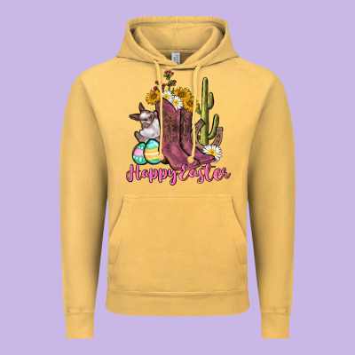 Happy Easter Western Easter Day Vintage Hoodie Designed By Cowgirlartshop
