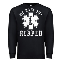 Black Emt, Ems And Paramedic We Race the Reaper Premium Sweatshirt - longCreatives