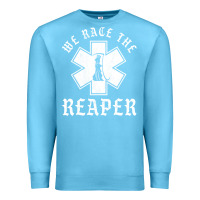 Ocean Blue Emt, Ems And Paramedic We Race the Reaper Premium Sweatshirt - longCreatives