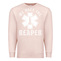 Pale Pink Emt, Ems And Paramedic We Race the Reaper Premium Sweatshirt - longCreatives