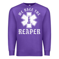 Purple Emt, Ems And Paramedic We Race the Reaper Premium Sweatshirt - longCreatives