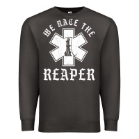 Smoke Emt, Ems And Paramedic We Race the Reaper Premium Sweatshirt - longCreatives