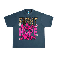 Midnight Navy Fight believe hope survive Cancer Awareness Urban Heavy Tee - HowdyJamesFarm