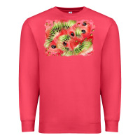 Cardinal watermelon strawberry kiwi background Premium Sweatshirt - BarkalooDesign